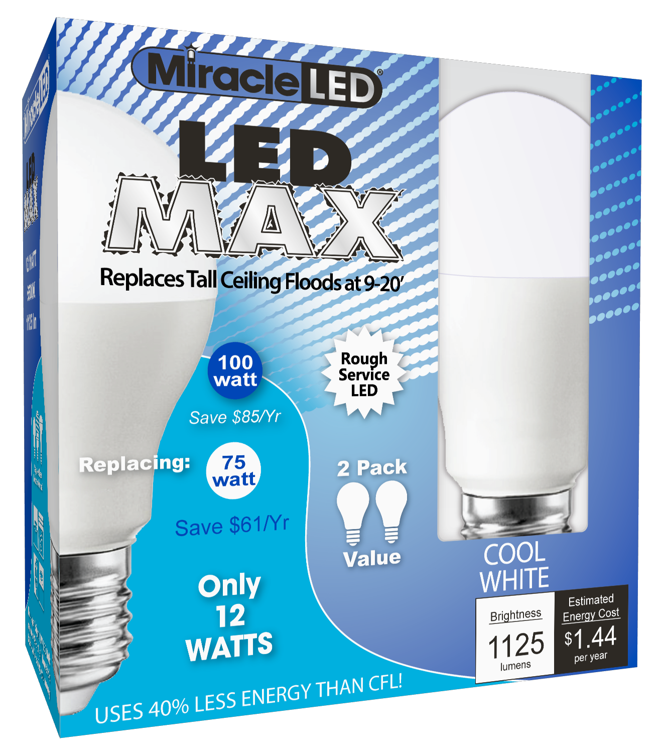 Miracle LED&reg; LED Max Tall Ceiling Rough Service LED Light Bulbs